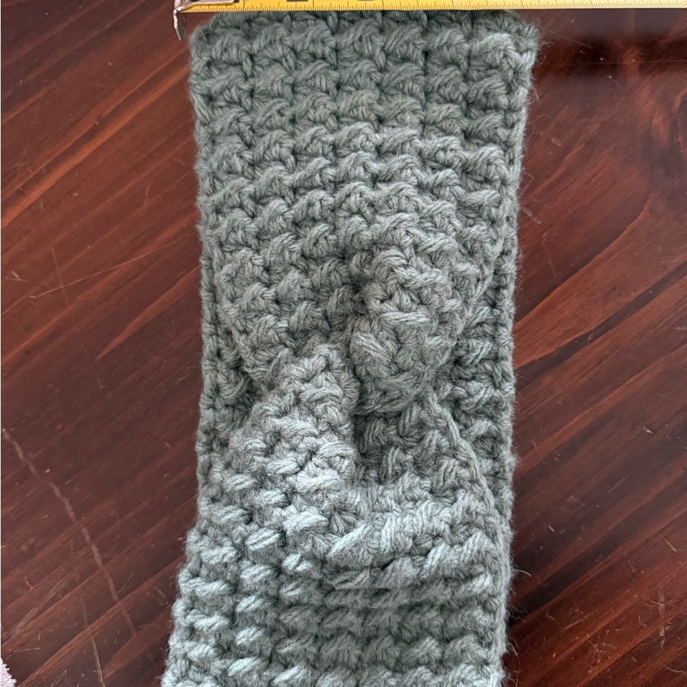 Sage green crochet Headband handmade